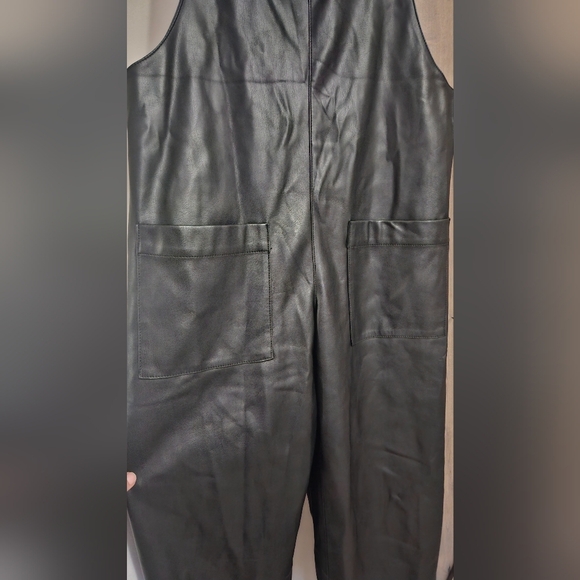 ZARA Jackie Jumpsuit Faux Leather In Black. Size Small - Picture 14 of 16